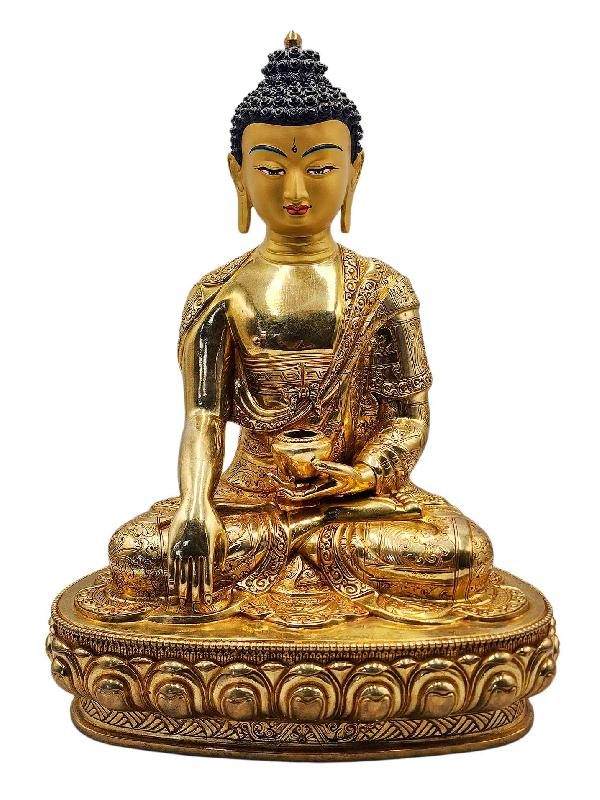 [shakyamuni Buddha], Buddhist Handmade Statue, [full Gold Plated], [face Painted] And [high Quality]