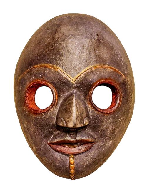 [wooden Mask], Handmade Wooden Mask, Wall Hanging, Painted, Poplar Wood, High Quality