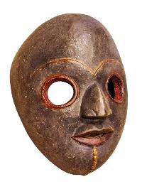 [wooden Mask], Handmade Wooden Mask, Wall Hanging, Painted, Poplar Wood, High Quality