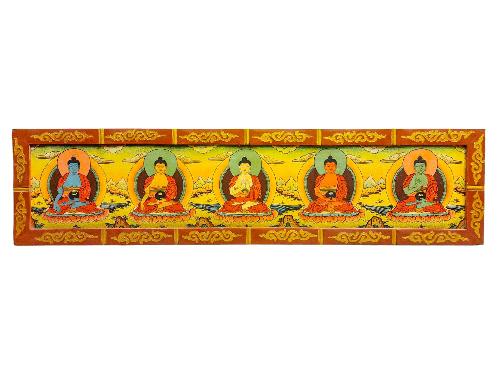 [pancha Buddha], Handmade Wall Hanging, [painted], High Quality