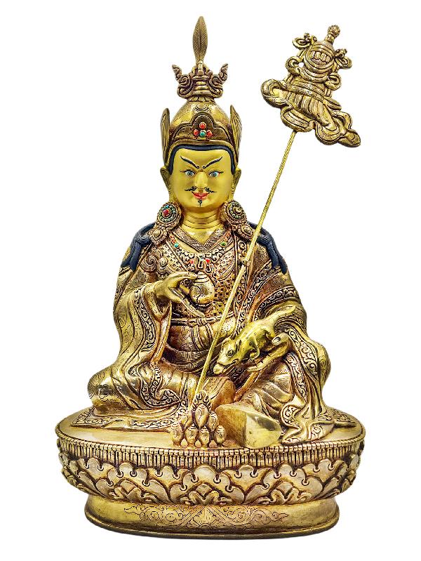 [padmasambhava], Buddhist Handmade Statue, [full Gold Plated], [face Painted] And [high Quality]