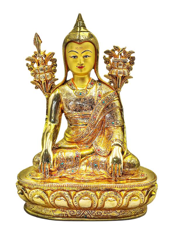 [longchenpa], Buddhist Handmade Statue, [full Gold Plated], [face Painted] And [high Quality]