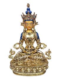 [aparimita], Buddhist Handmade Statue, [full Gold Plated], [face Painted], [stone Setting] And [high Quality