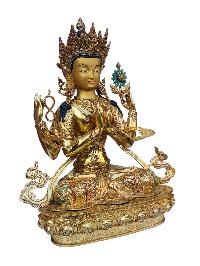 [chenrezig], Buddhist Handmade Statue, [full Gold Plated], [face Painted], [stone Setting] And [high Quality]