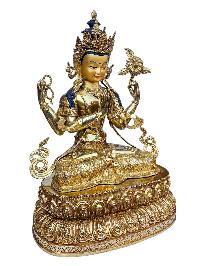 [chenrezig], Buddhist Handmade Statue, [full Gold Plated], [face Painted] And [high Quality]