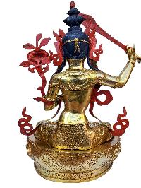 [manjushri], Buddhist Handmade Statue, [full Gold Plated], [face Painted] And [high Quality]