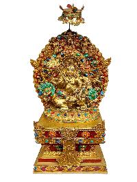 [jambhala: Namtose], Buddhist Handmade Statue, [full Gold Plated], [face Painted] And [high Quality]