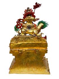 [jambhala: Namtose], Buddhist Handmade Statue, [full Gold Plated], [face Painted] And [high Quality]