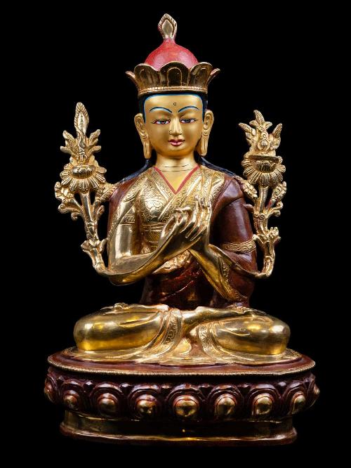 [nyamme Sherab Gyaltsin], Buddhist Handmade Statue, [half Gold Plated], [face Painted] And [high Quality]