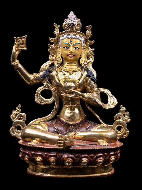 [sherab Chhama], Buddhist Handmade Statue, [half Gold Plated], [face Painted] And [high Quality]