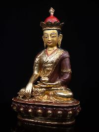 [tonpa Shenrab], Buddhist Handmade Statue, [half Gold Plated], [face Painted] And [high Quality]