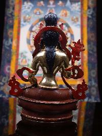 [lama Teswang], Buddhist Handmade Statue, [half Gold Plated], [face Painted] And [high Quality]