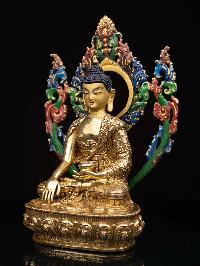 [shakyamuni Buddha], Buddhist Handmade Statue, [full Gold Plated], [face Painted] And [high Quality]