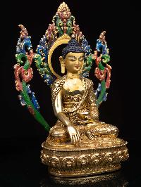 [shakyamuni Buddha], Buddhist Handmade Statue, [full Gold Plated], [face Painted] And [high Quality]