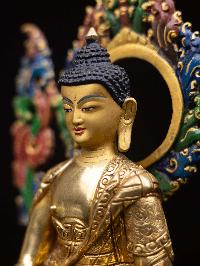 [shakyamuni Buddha], Buddhist Handmade Statue, [full Gold Plated], [face Painted] And [high Quality]