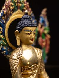 [shakyamuni Buddha], Buddhist Handmade Statue, [full Gold Plated], [face Painted] And [high Quality]