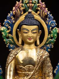 [shakyamuni Buddha], Buddhist Handmade Statue, [full Gold Plated], [face Painted] And [high Quality]