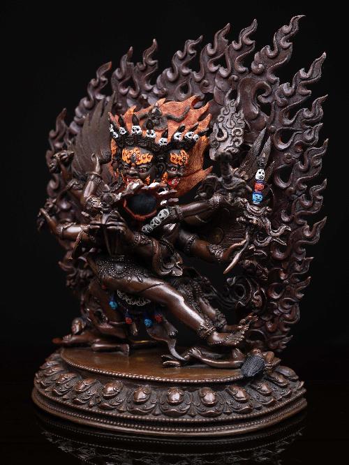 [vajrakilaya Shakti], Buddhist Handmade Statue, [chocolate Oxidized] And [high Quality]