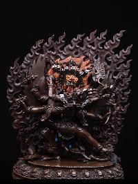 [vajrakilaya Shakti], Buddhist Handmade Statue, [chocolate Oxidized] And [high Quality]