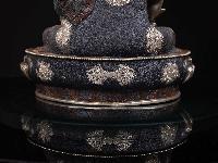 [medicine Buddha], Buddhist Handmade Statue, [silver And Chocolate Oxidized], [face Painted] And [high Quality]