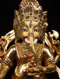 [ganesh], Buddhist Handmade Statue, [full Gold Plated], [face Painted] And [high Quality]