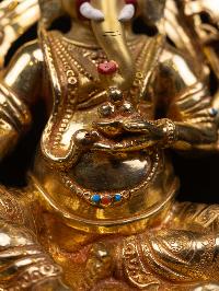 [ganesh], Buddhist Handmade Statue, [full Gold Plated], [face Painted] And [high Quality]