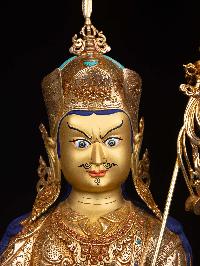 [padmasambhava], Buddhist Handmade Statue, [full Gold Plated], [face Painted] And [high Quality]