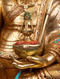 [padmasambhava], Buddhist Handmade Statue, [full Gold Plated], [face Painted] And [high Quality]