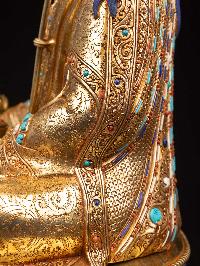 [padmasambhava], Buddhist Handmade Statue, [full Gold Plated], [face Painted] And [high Quality]