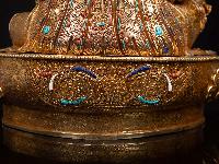 [padmasambhava], Buddhist Handmade Statue, [full Gold Plated], [face Painted] And [high Quality]