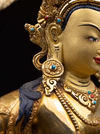 [manjushri], Buddhist Handmade Statue, [full Gold Plated], [face Painted] And [high Quality]