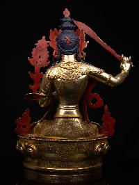 [manjushri], Buddhist Handmade Statue, [full Gold Plated], [face Painted] And [high Quality]