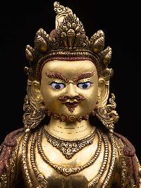 [yellow Jambhala], Buddhist Handmade Statue, [full Gold Plated], [face Painted] And [high Quality]