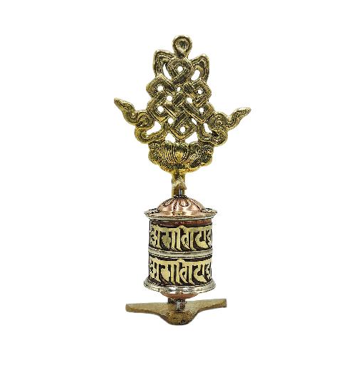 Buddhist Handmade Wall Prayer Wheel With Mantra Inside, [omph], Wall Mountable