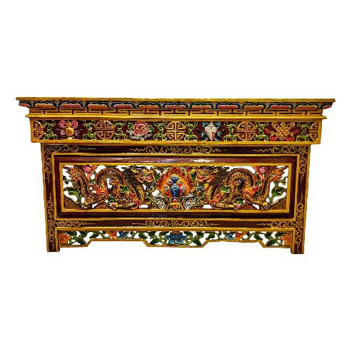Tibetan Ritual Foldable Table, Traditional Color Painted