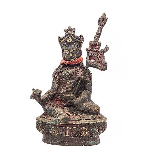 padmasambhava, Buddhist Miniature Statue, antique Finishing
