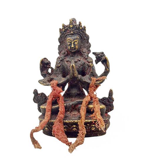 chenrezig, Buddhist Miniature Statue, antique Finishing