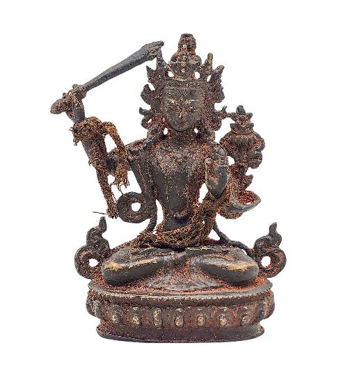 manjushri, Buddhist Miniature Statue, antique Finishing