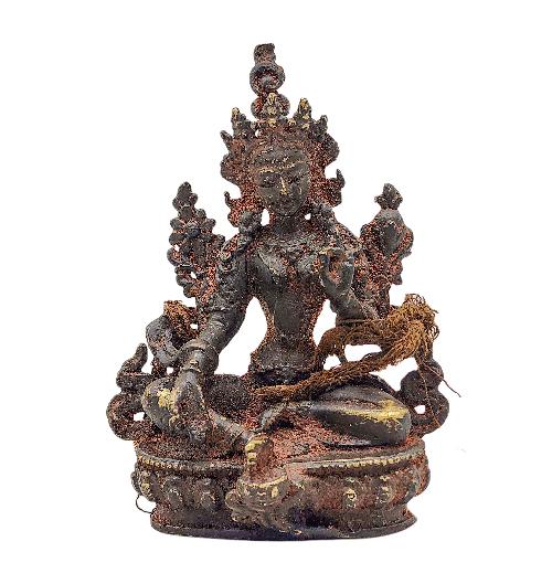 green Tara, Buddhist Miniature Statue, antique Finishing