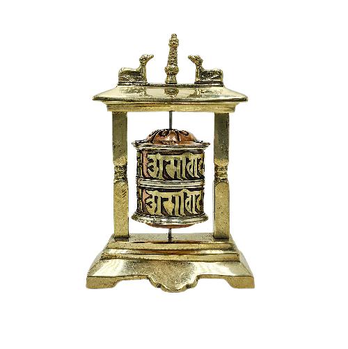 Buddhist Metal Prayer Wheel table Top, omph