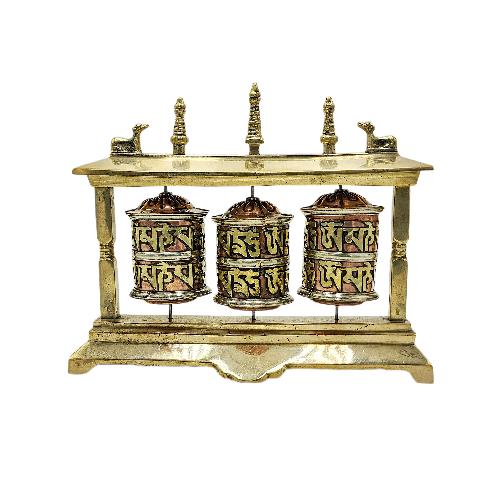 Buddhist Metal Prayer Wheel table Top, omph