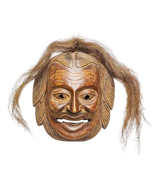 tribal Mask, Handmade Wooden Mask, Wall Hanging, thangka Color Finishing, Poplar Wood