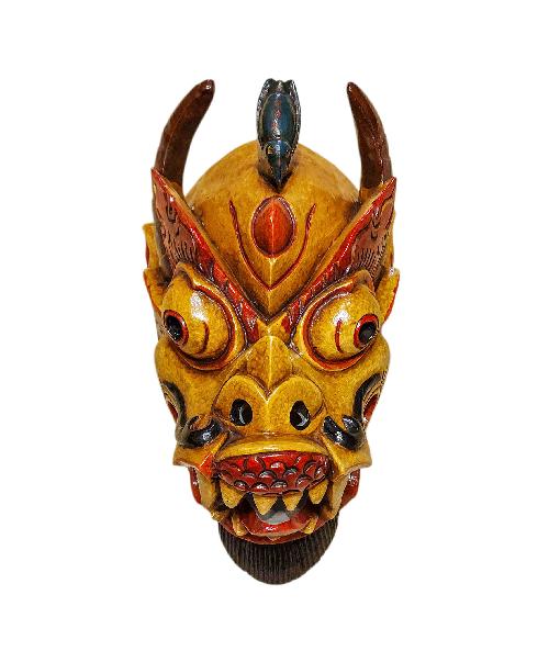 dragon, Handmade Wooden Mask, Wall Hanging, thangka Color Finishing, Poplar Wood