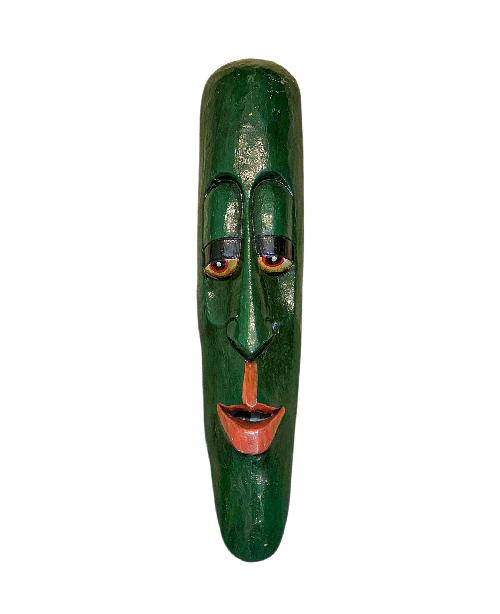 [tribal Mask], [long Face], Handmade Wooden Mask, Wall Hanging, [thangka Color Finishing], Poplar Wood