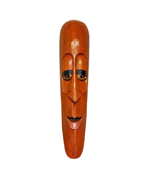 [tribal Mask], [long Face], Handmade Wooden Mask, Wall Hanging, [thangka Color Finishing], Poplar Wood