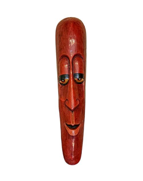 [tribal Mask], [long Face], Handmade Wooden Mask, Wall Hanging, [thangka Color Finishing], Poplar Wood