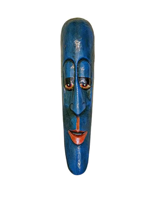 [tribal Mask], [long Face], Handmade Wooden Mask, Wall Hanging, [thangka Color Finishing], Poplar Wood