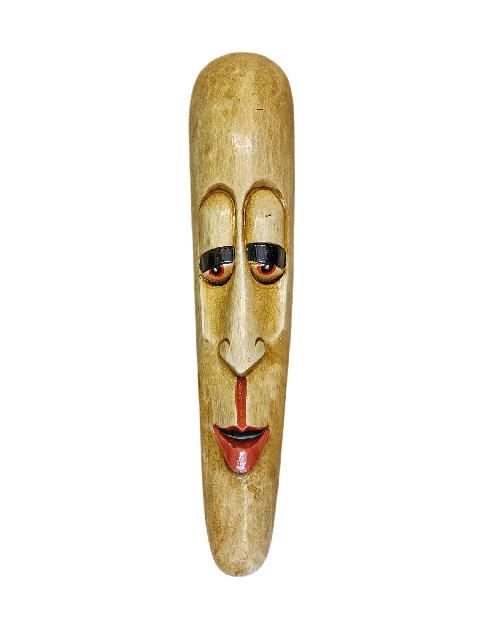 [tribal Mask], [long Face], Handmade Wooden Mask, Wall Hanging, [thangka Color Finishing], Poplar Wood