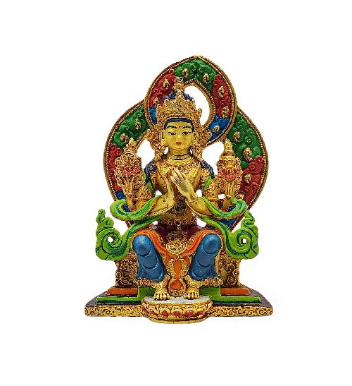 maitreya Buddha, Buddhist Miniature Statue, thangka Color Finishing, face Painted