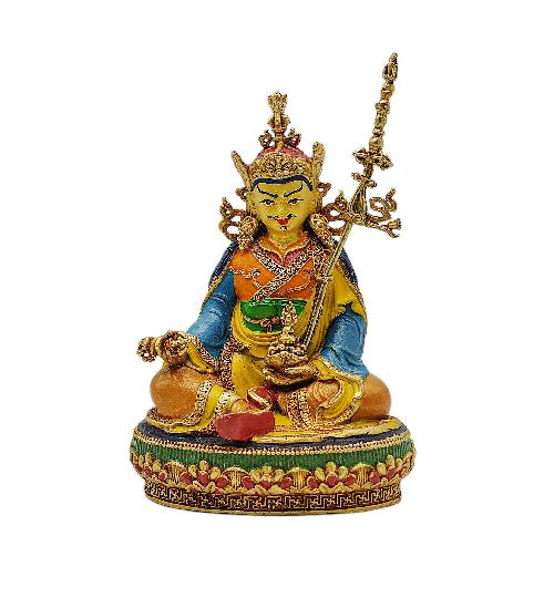 padmasambhava, Buddhist Miniature Statue, thangka Color Finishing, face Painted